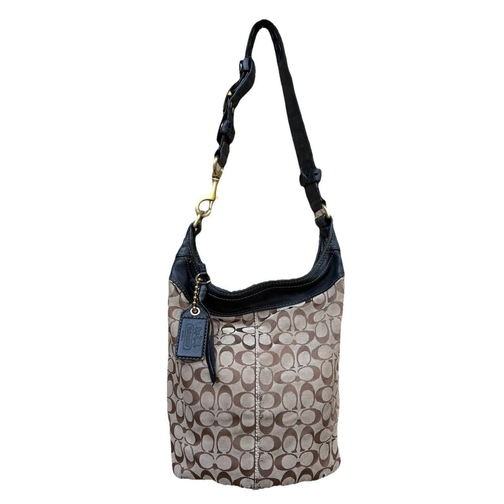 Coach Signature Logo Bleeker duffle purse. HO768-11438 VTG Y2K Gold FLAW